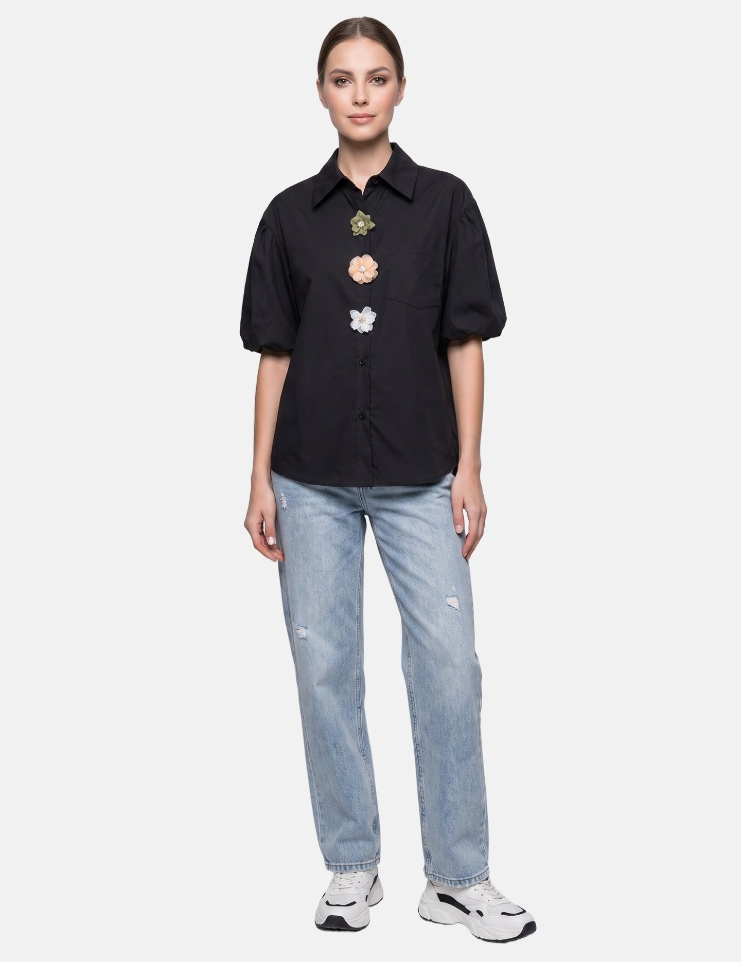 Blusa in Cotone Nero