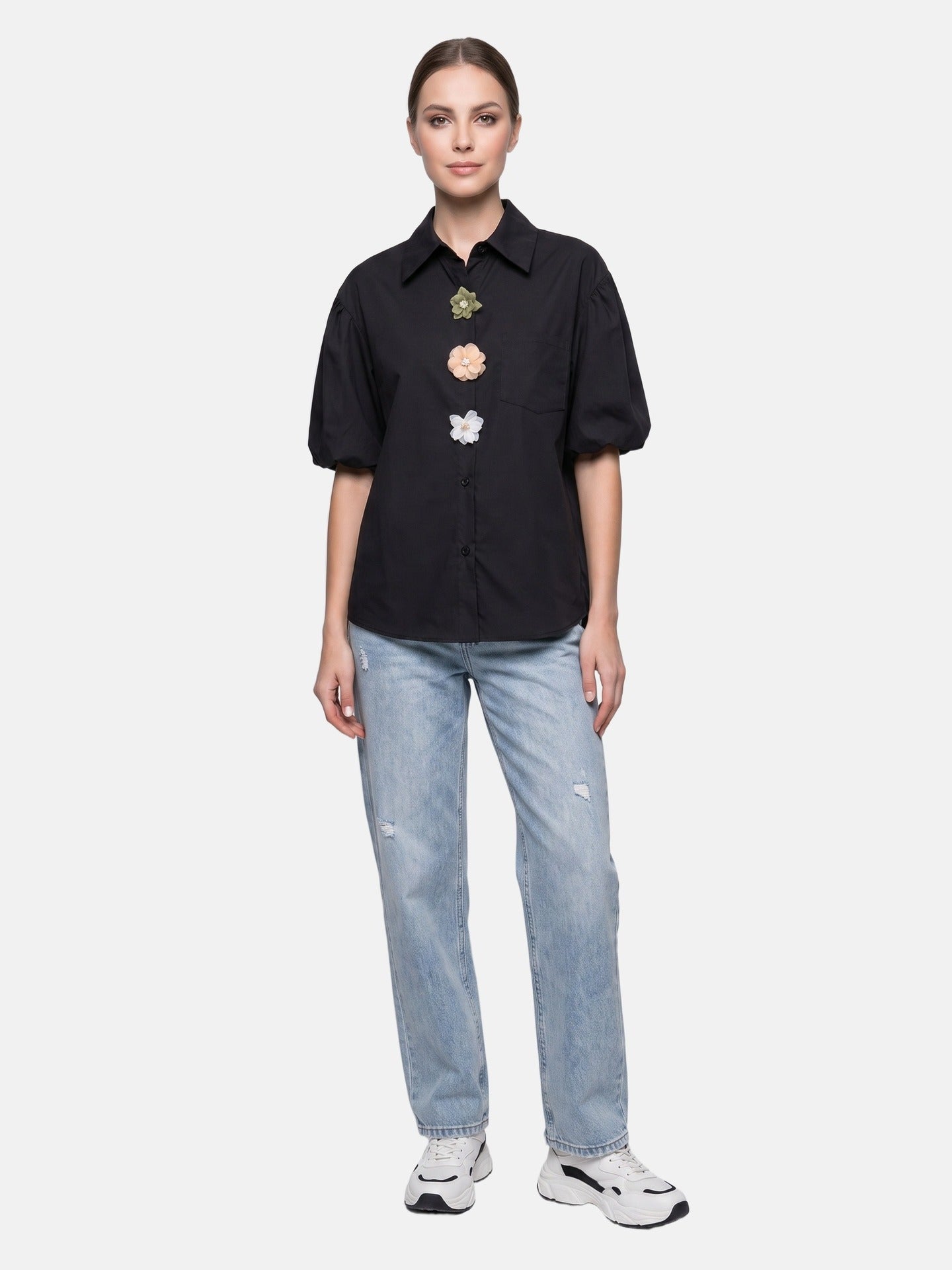 Blusa in Cotone Nero