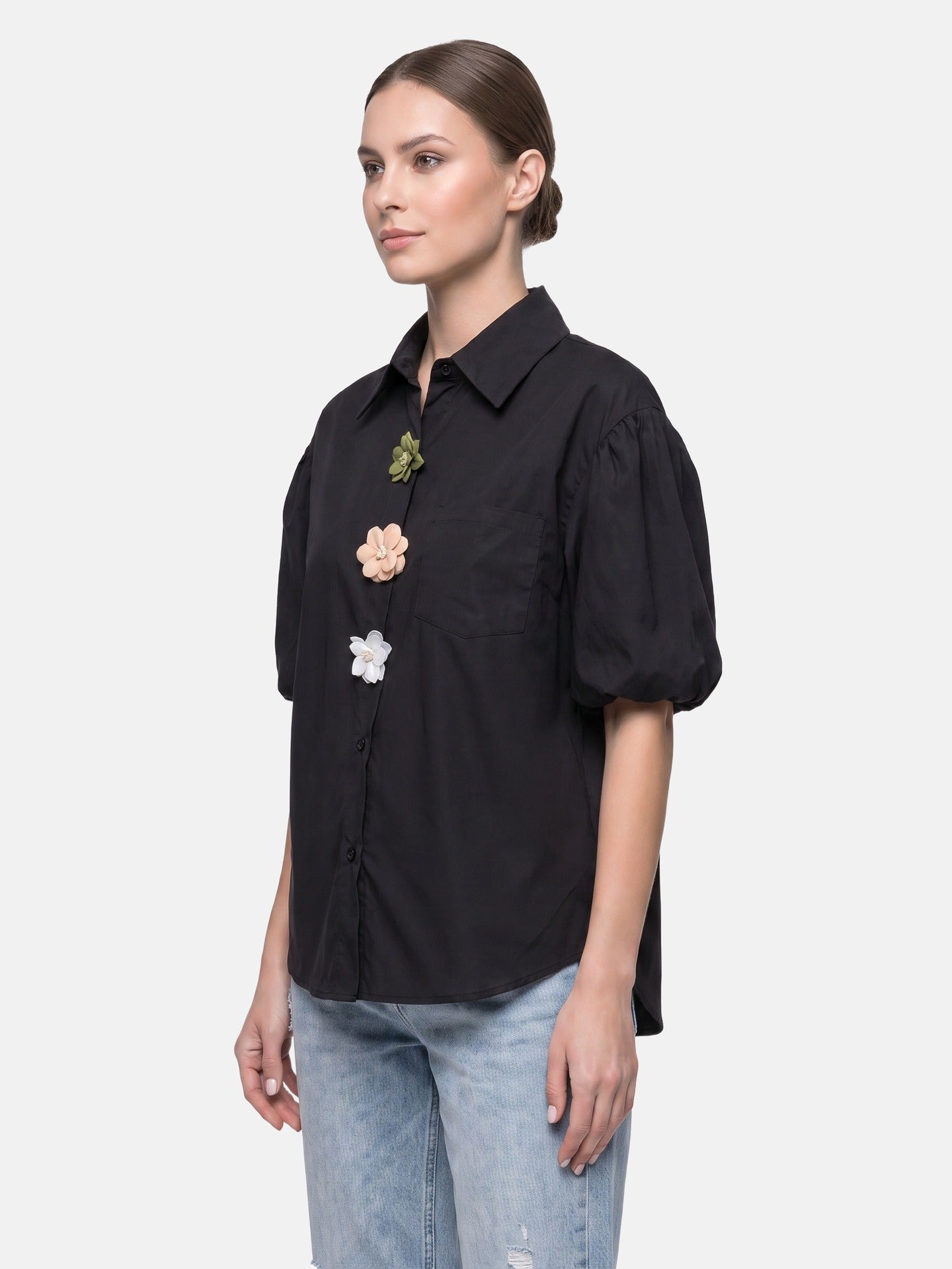 Blusa in Cotone Nero