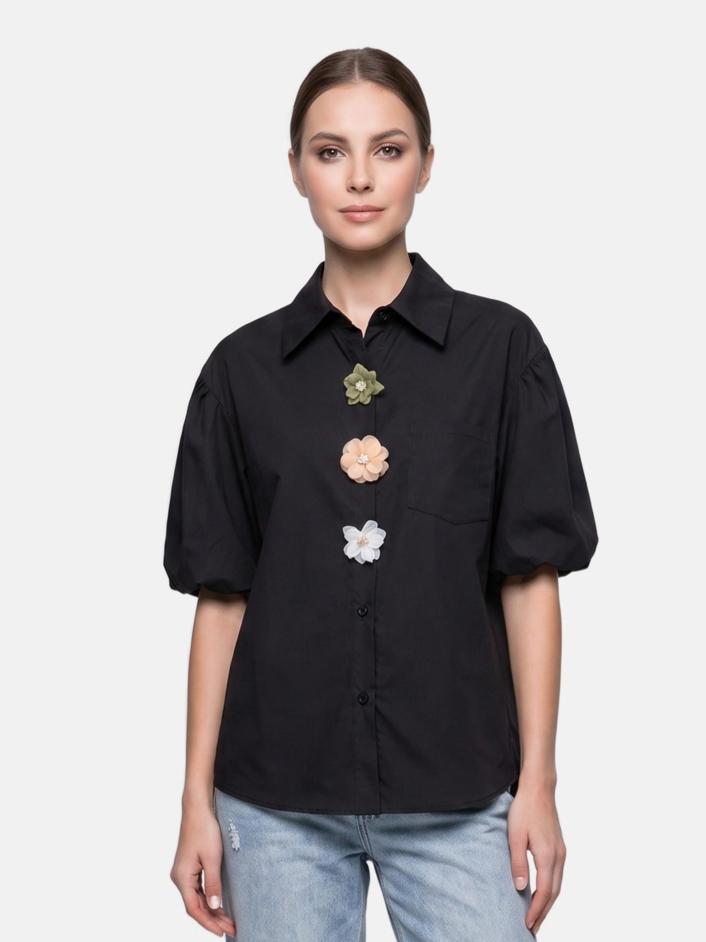 Blusa in Cotone Nero