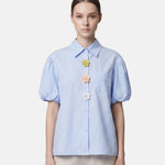 Blusa in Cotone Blu