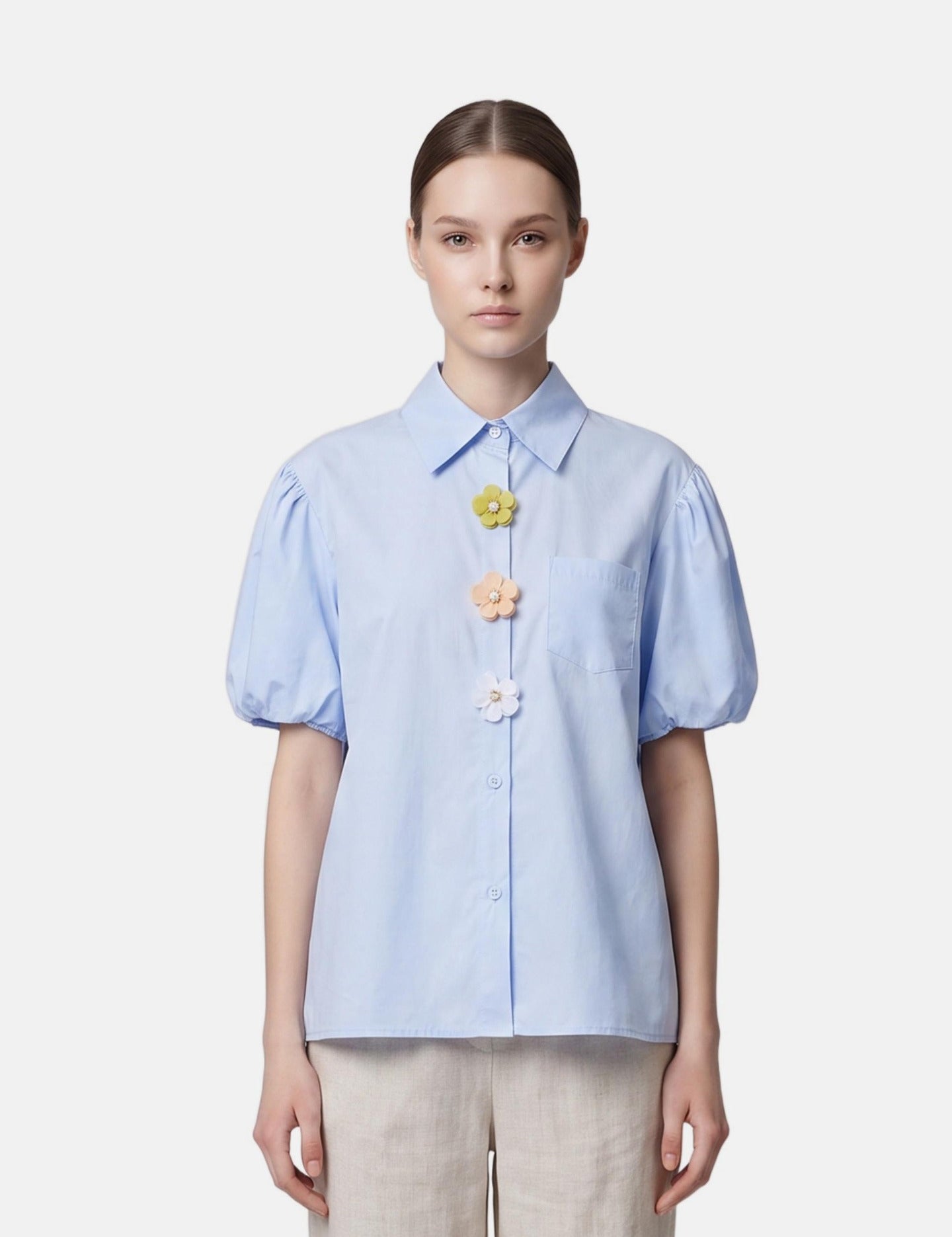 Blusa in Cotone Blu