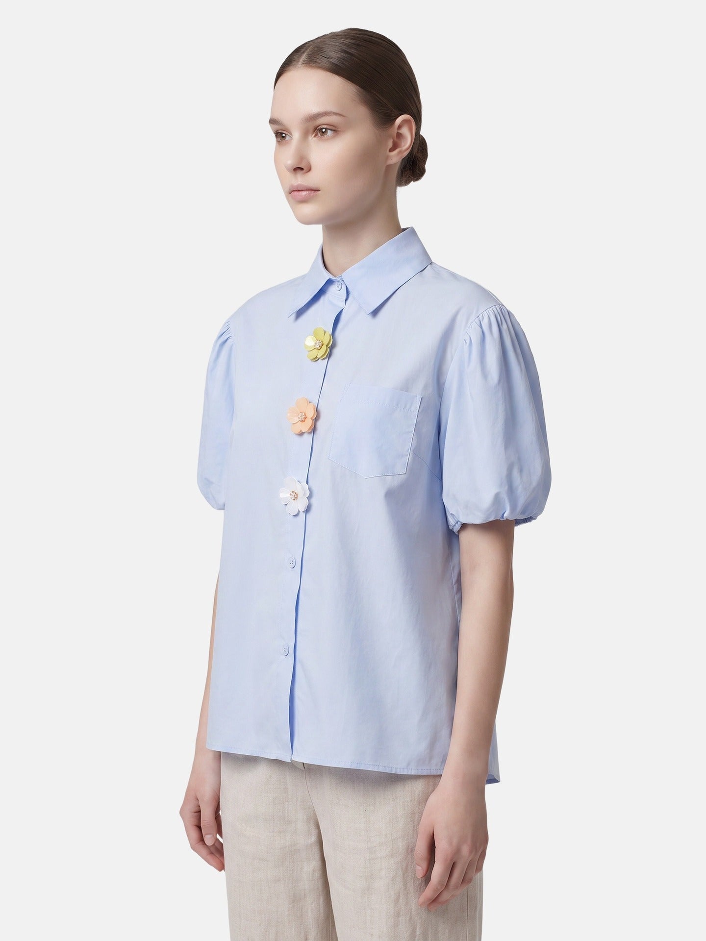Blusa in Cotone Blu