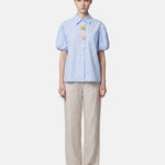 Blusa in Cotone Blu