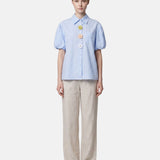 Blusa in Cotone Blu