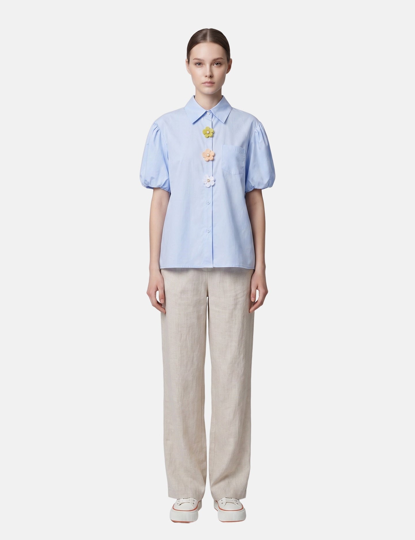 Blusa in Cotone Blu
