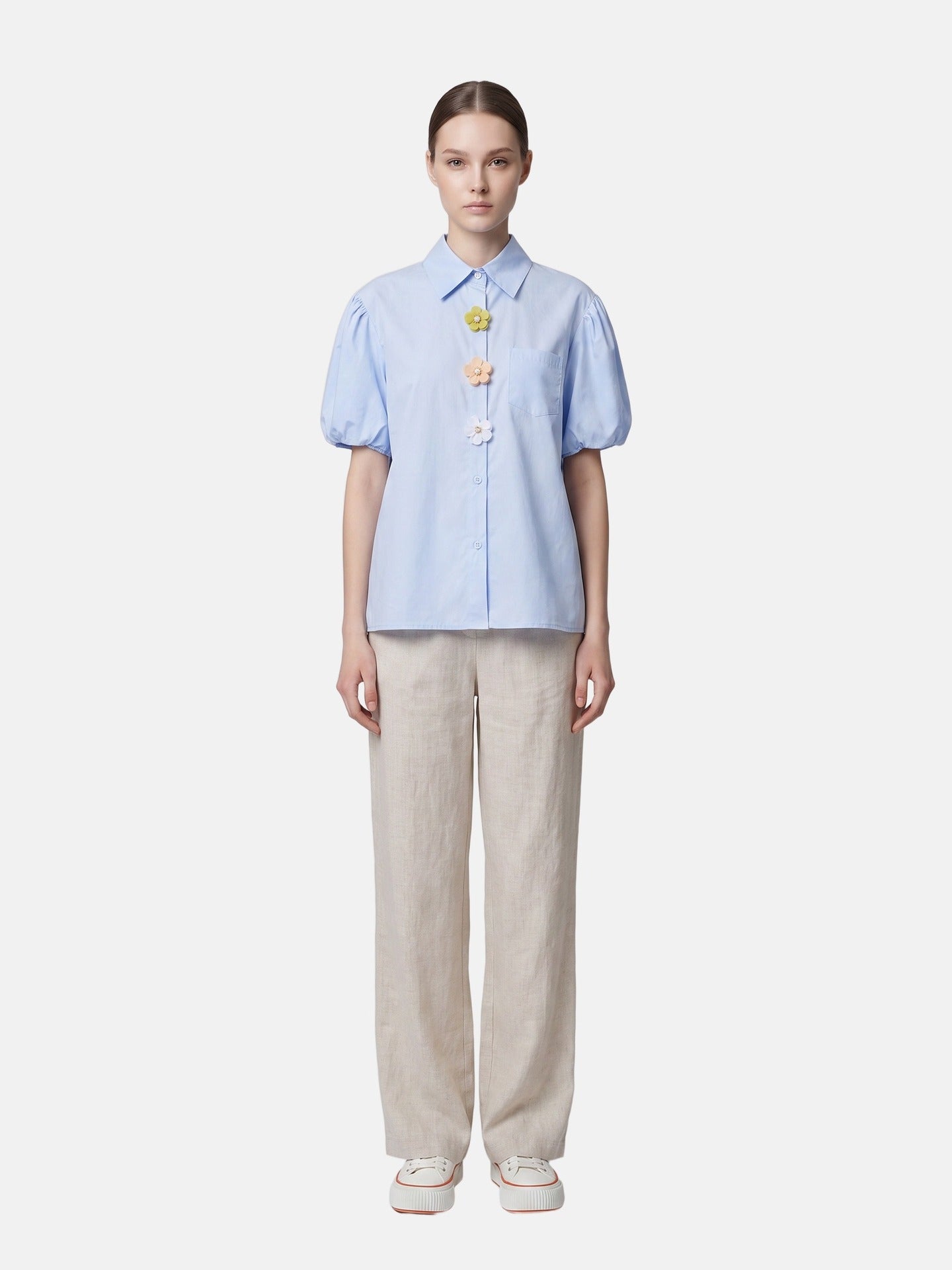 Blusa in Cotone Blu