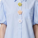Blusa in Cotone Blu