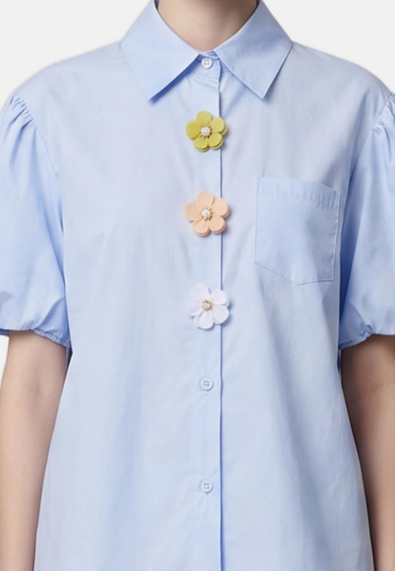 Blusa in Cotone Blu
