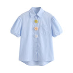 Blusa in Cotone Blu