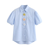 Blusa in Cotone Blu