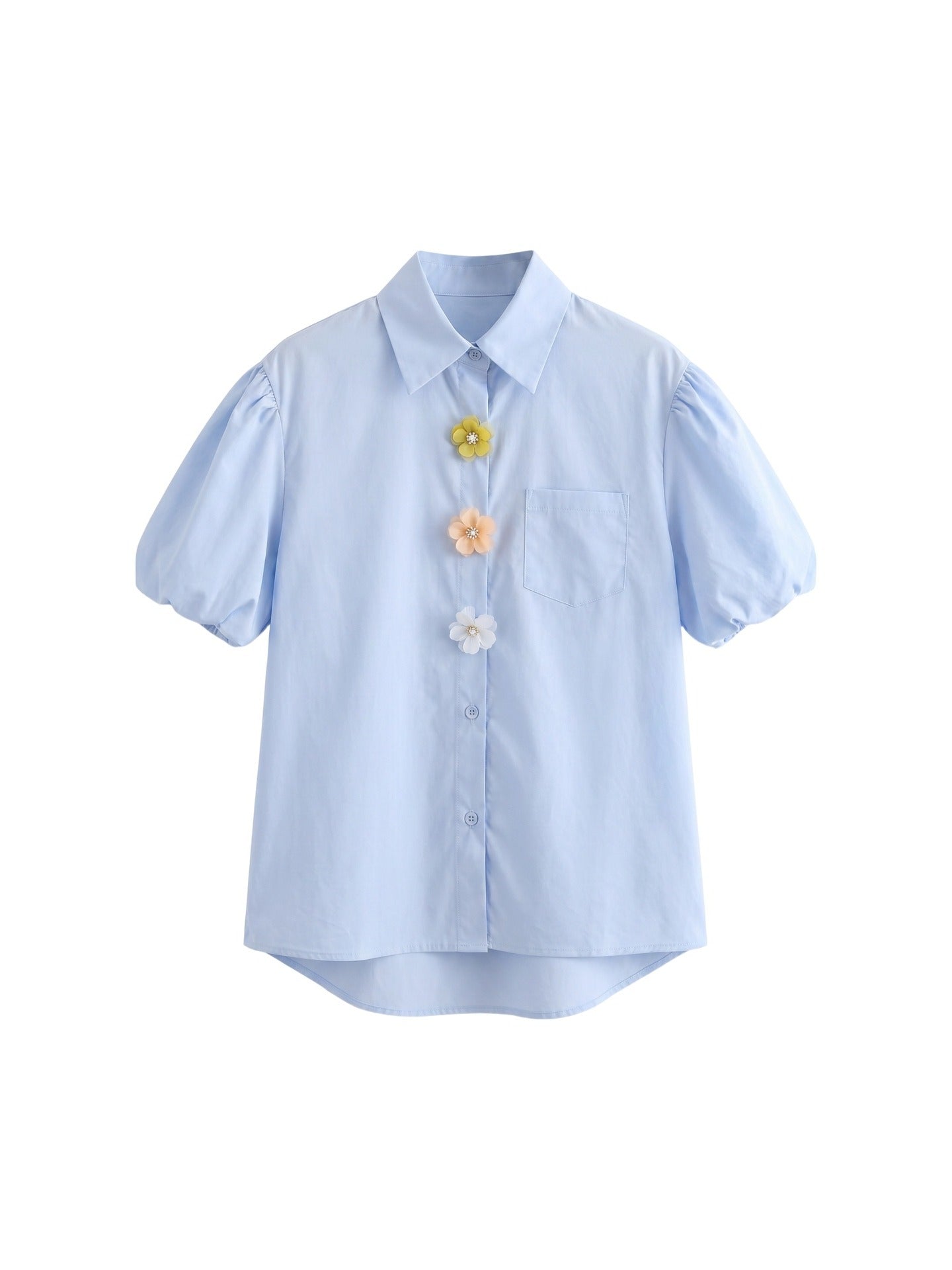 Blusa in Cotone Blu