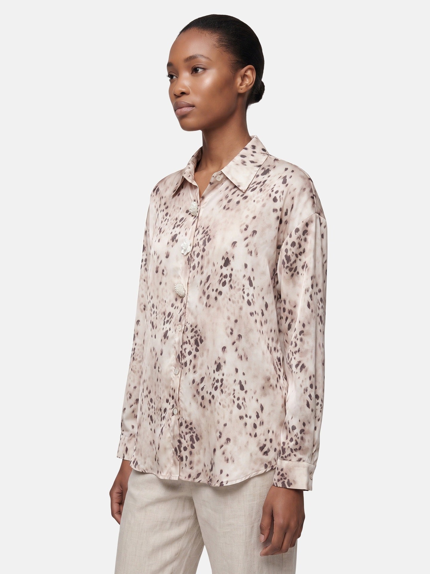 Blusa in 80% Poliester 20% Tencel Beige