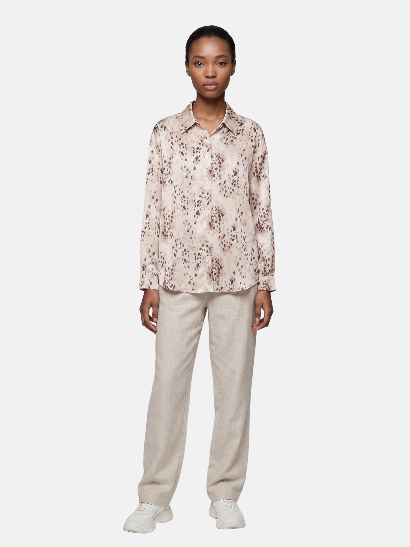 Blusa in 80% Poliester 20% Tencel Beige