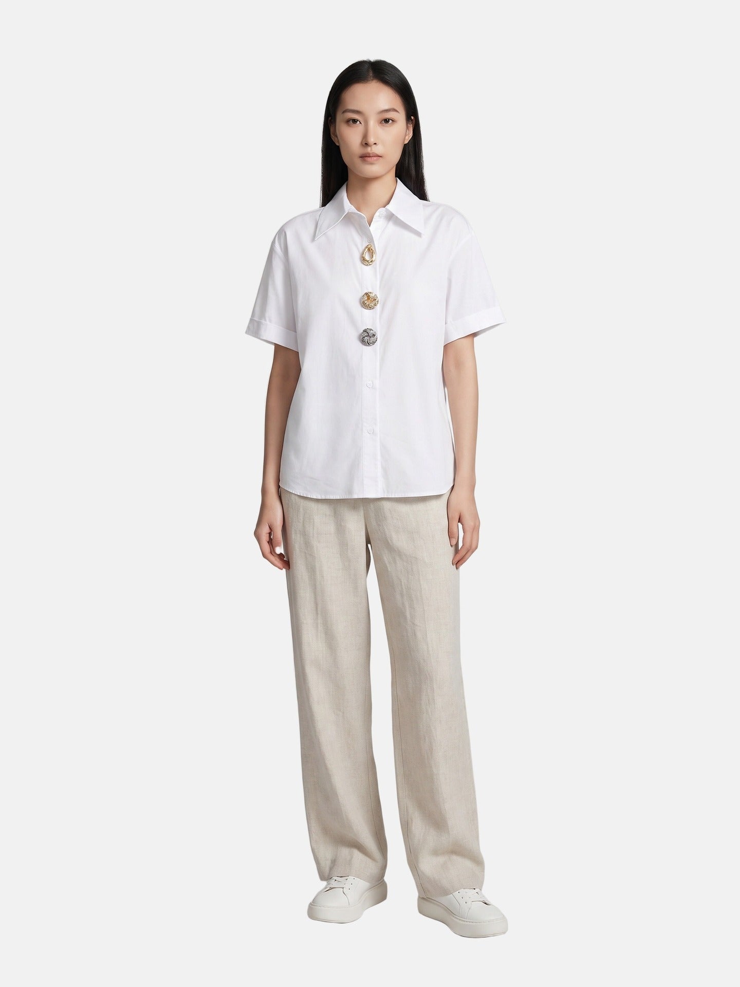 Blusa in Cotone Bianco