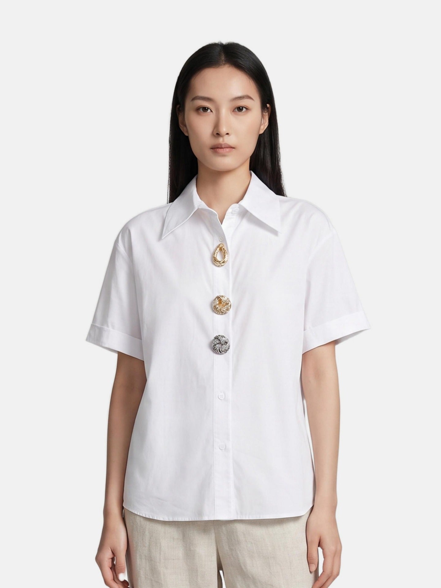 Blusa in Cotone Bianco