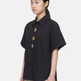 Blusa in Cotone Nero
