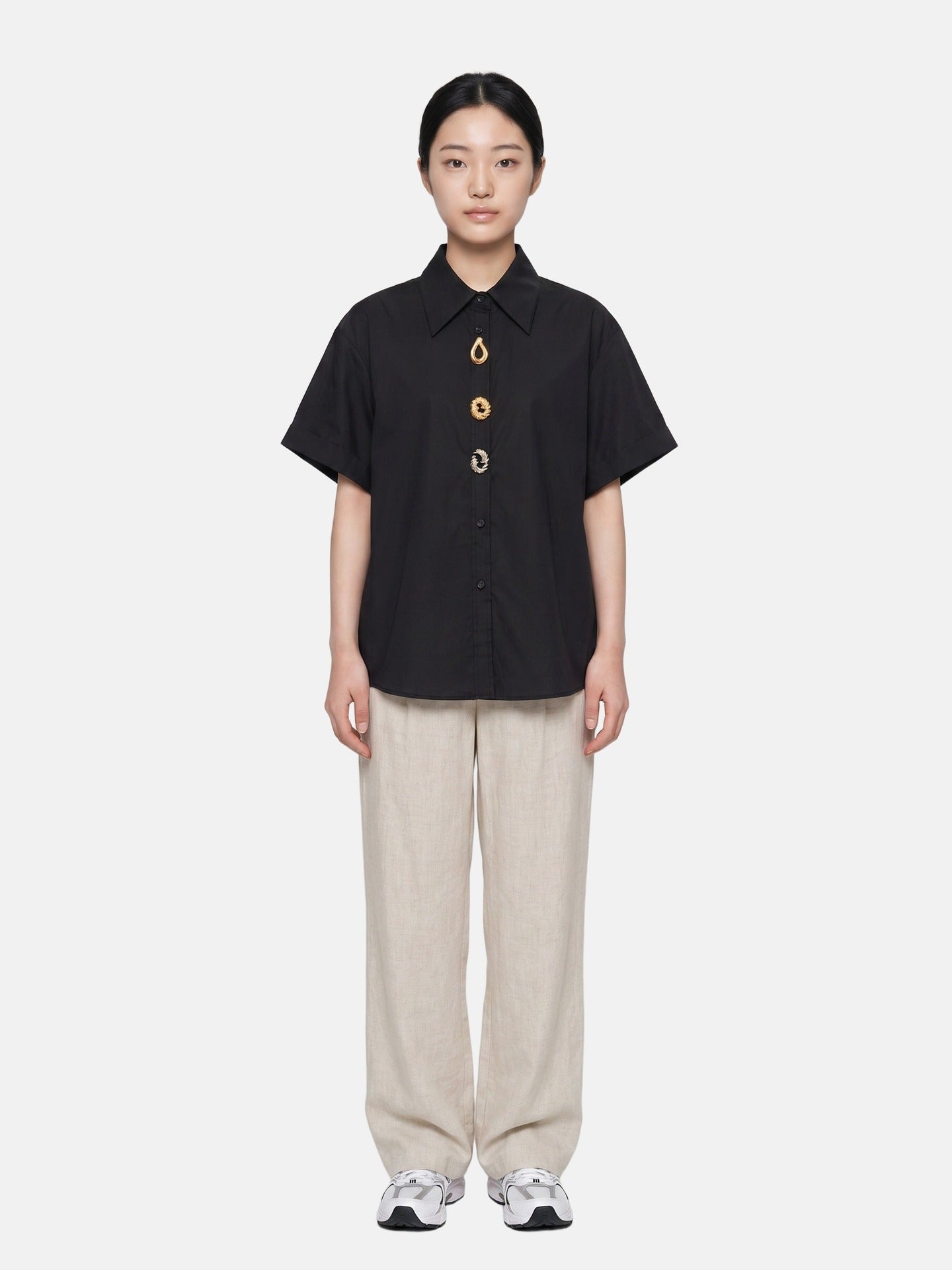 Blusa in Cotone Nero
