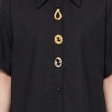 Blusa in Cotone Nero