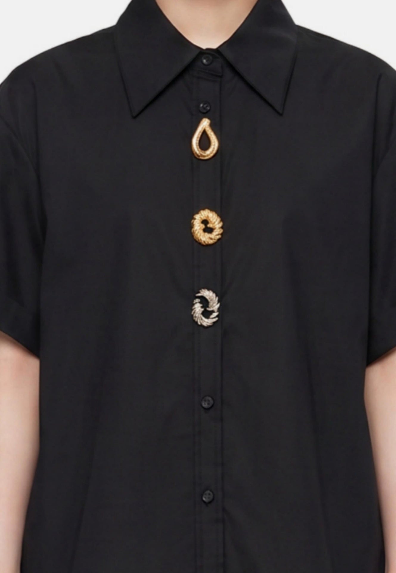 Blusa in Cotone Nero