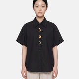 Blusa in Cotone Nero