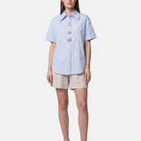 Blusa in Cotone Blu