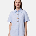 Blusa in Cotone Blu
