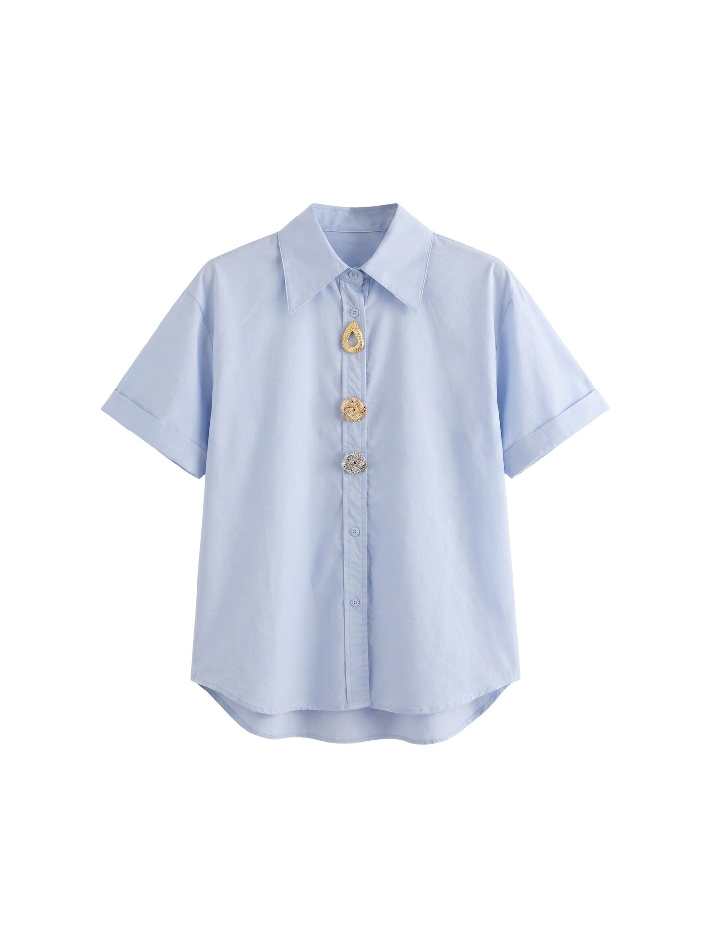 Blusa in Cotone Blu