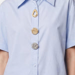 Blusa in Cotone Blu