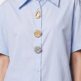 Blusa in Cotone Blu