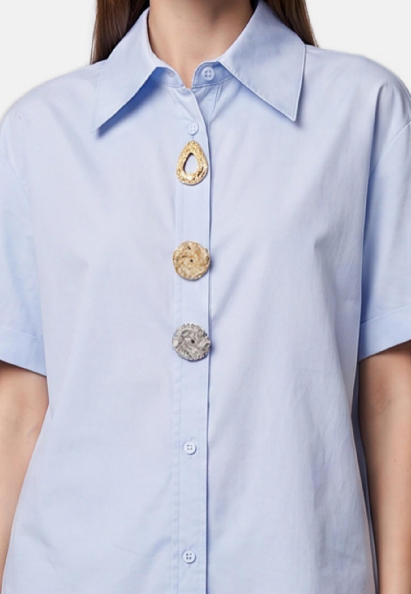 Blusa in Cotone Blu