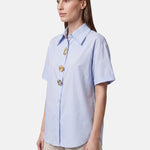 Blusa in Cotone Blu