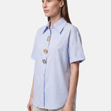 Blusa in Cotone Blu