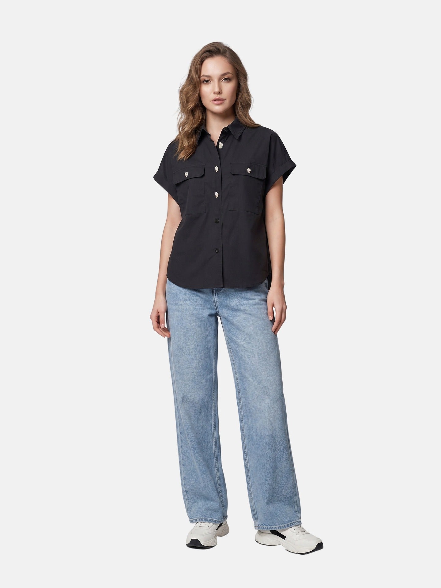 Blusa in Cotone Nero