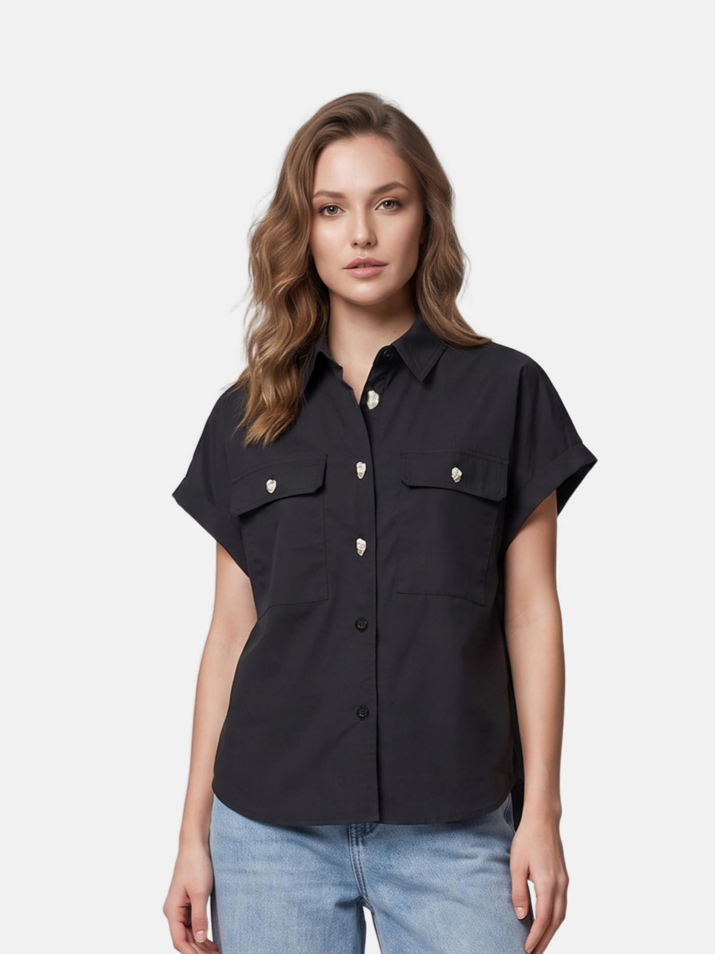 Blusa in Cotone Nero