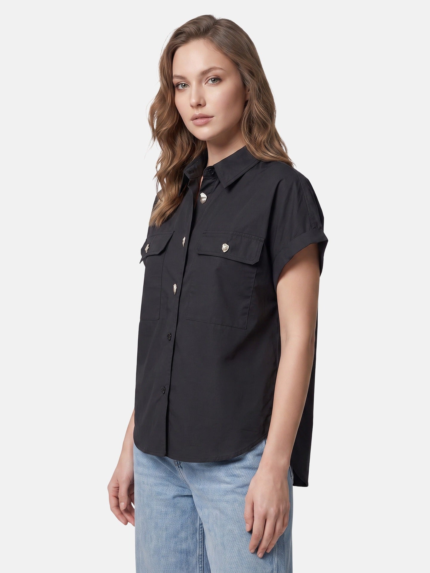 Blusa in Cotone Nero
