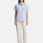 Blusa in Cotone Blu