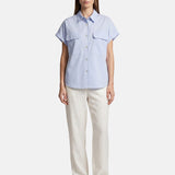 Blusa in Cotone Blu