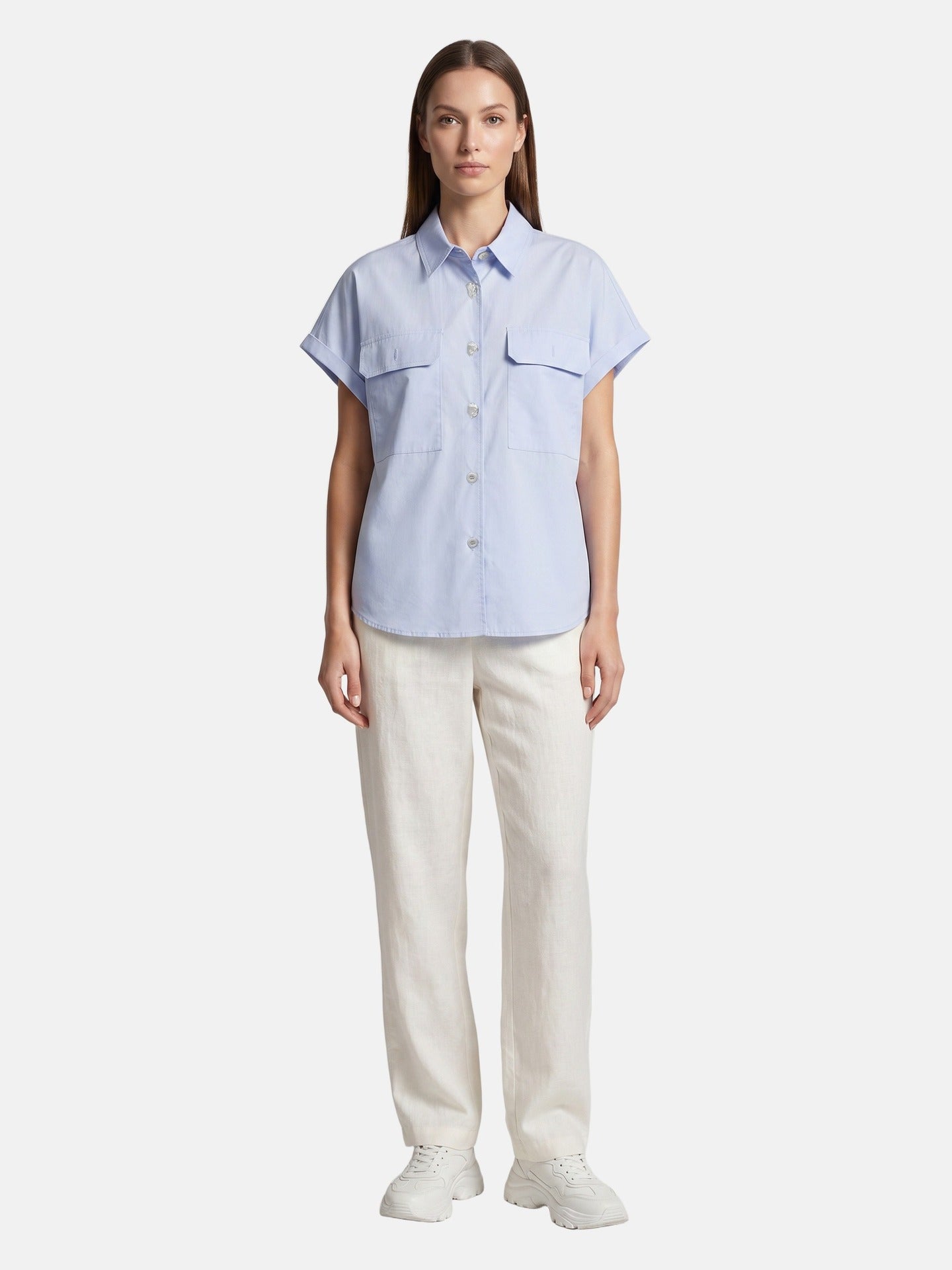 Blusa in Cotone Blu