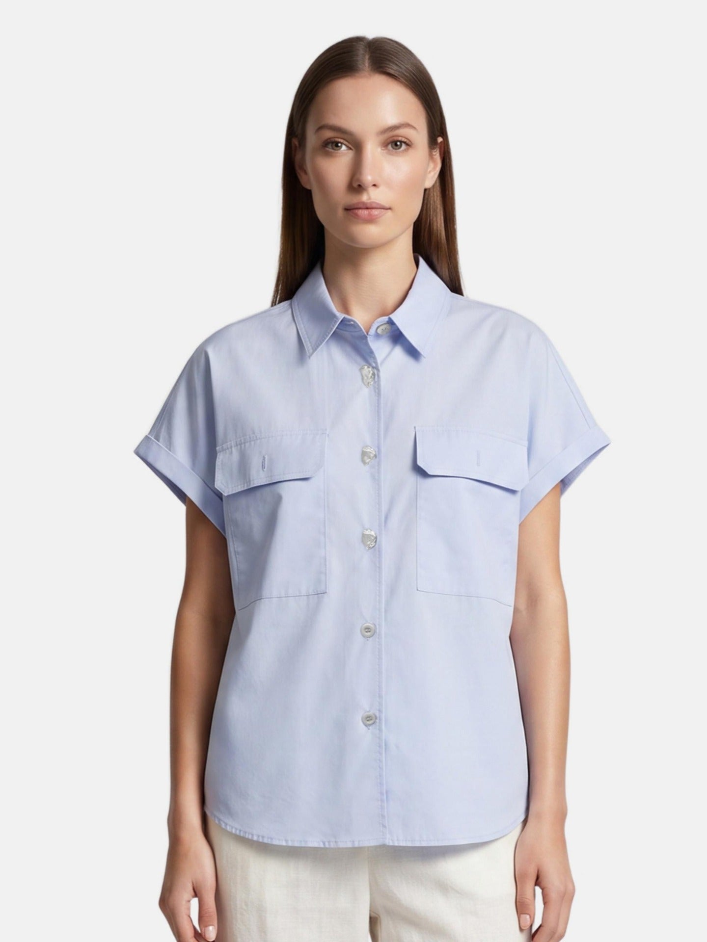 Blusa in Cotone Blu