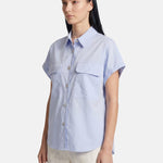 Blusa in Cotone Blu