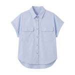 Blusa in Cotone Blu