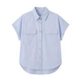 Blusa in Cotone Blu