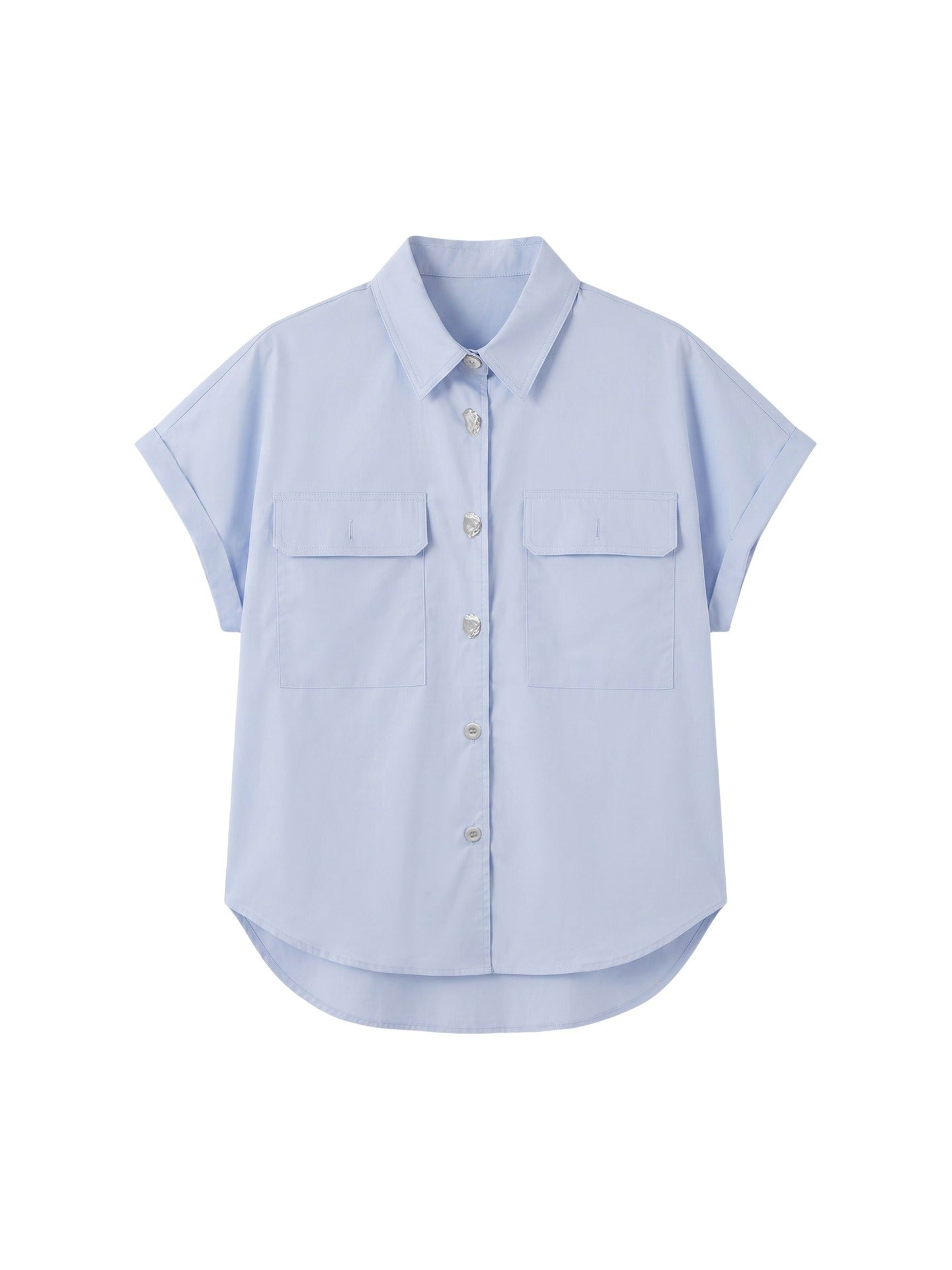 Blusa in Cotone Blu