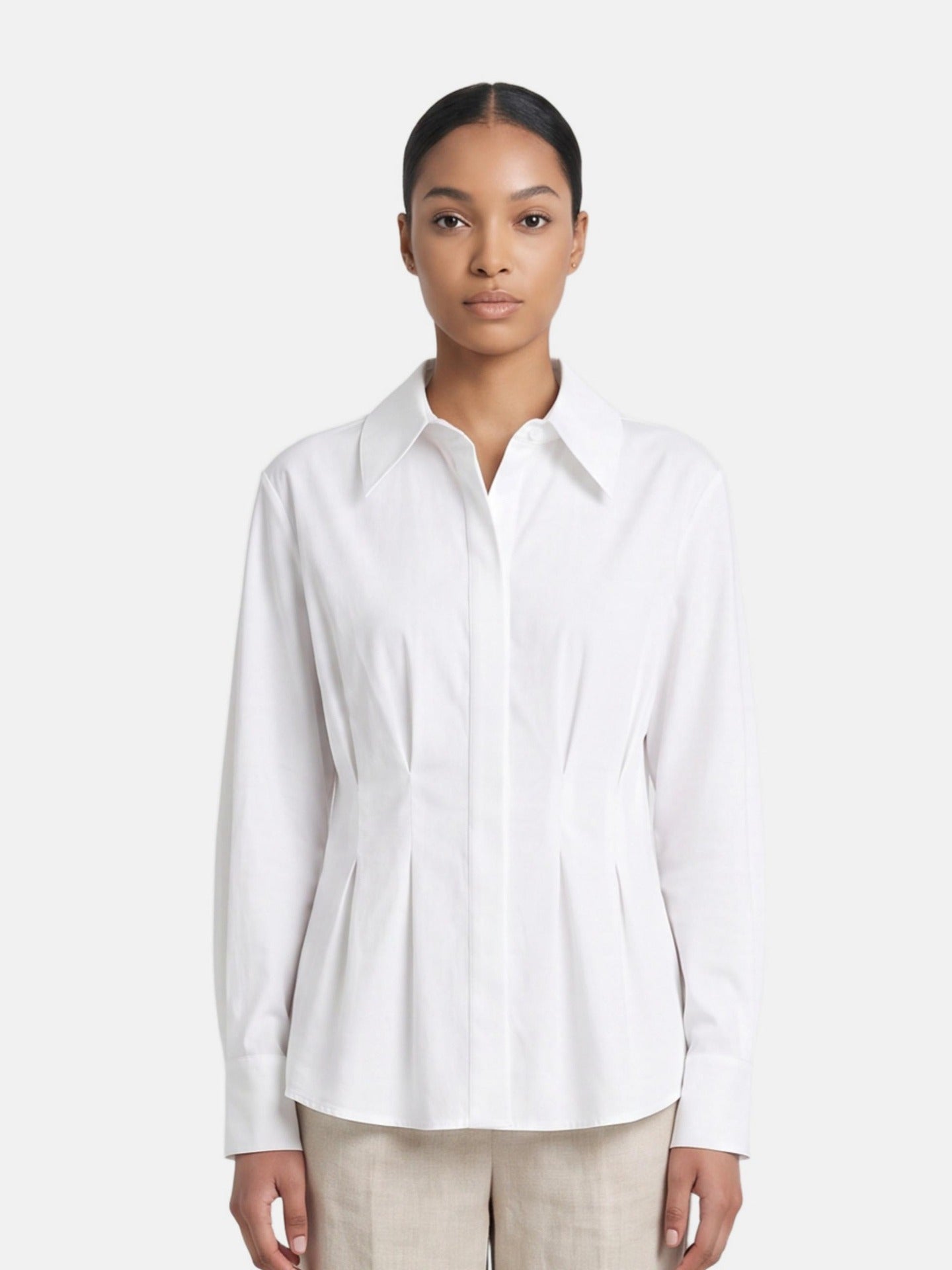 Blusa in 86% Tencel 14% Poliester Bianco