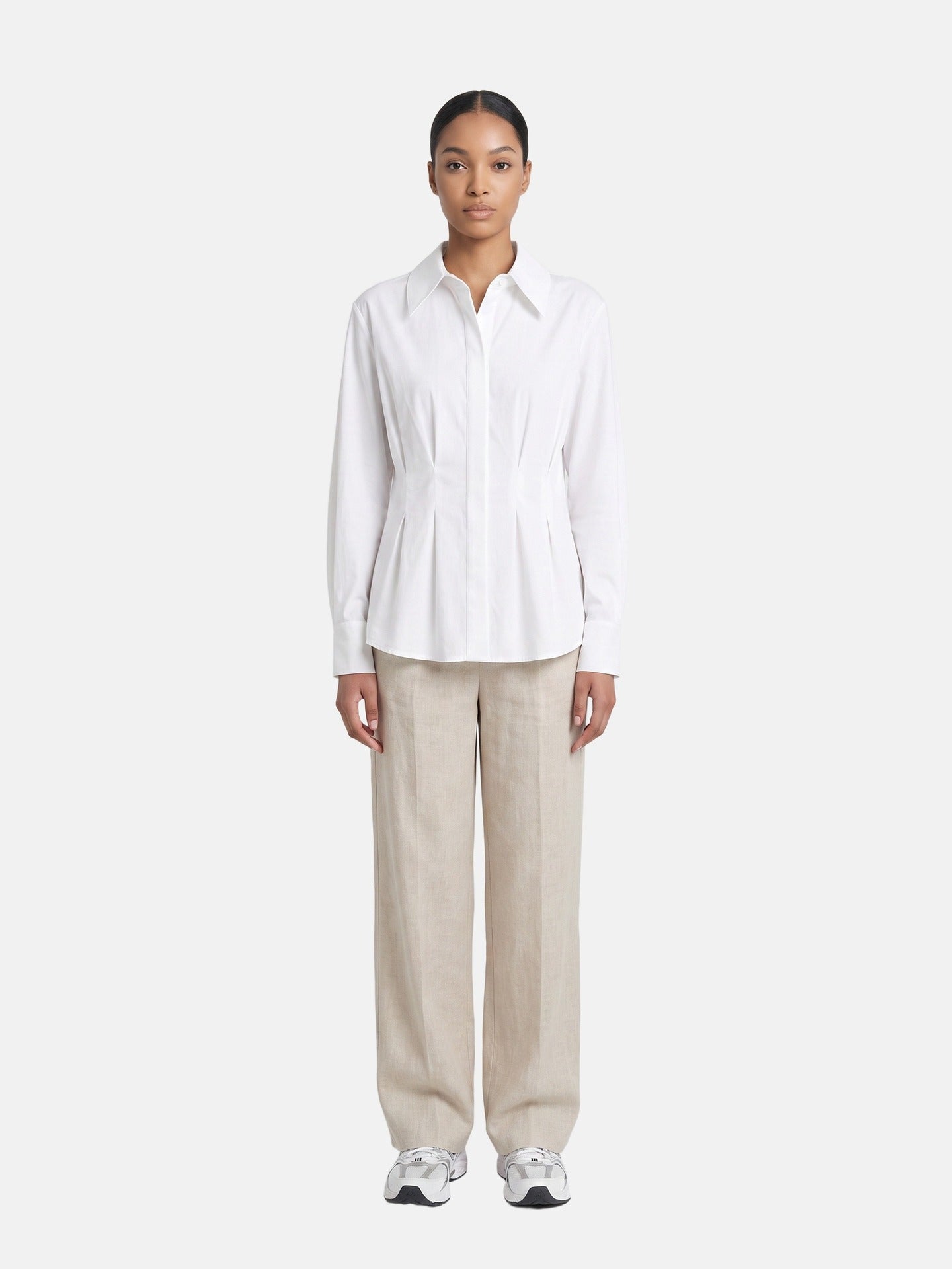 Blusa in 86% Tencel 14% Poliester Bianco