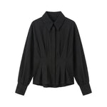 Blusa in 86% Tencel 14% Poliester Nero