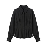 Blusa in 86% Tencel 14% Poliester Nero