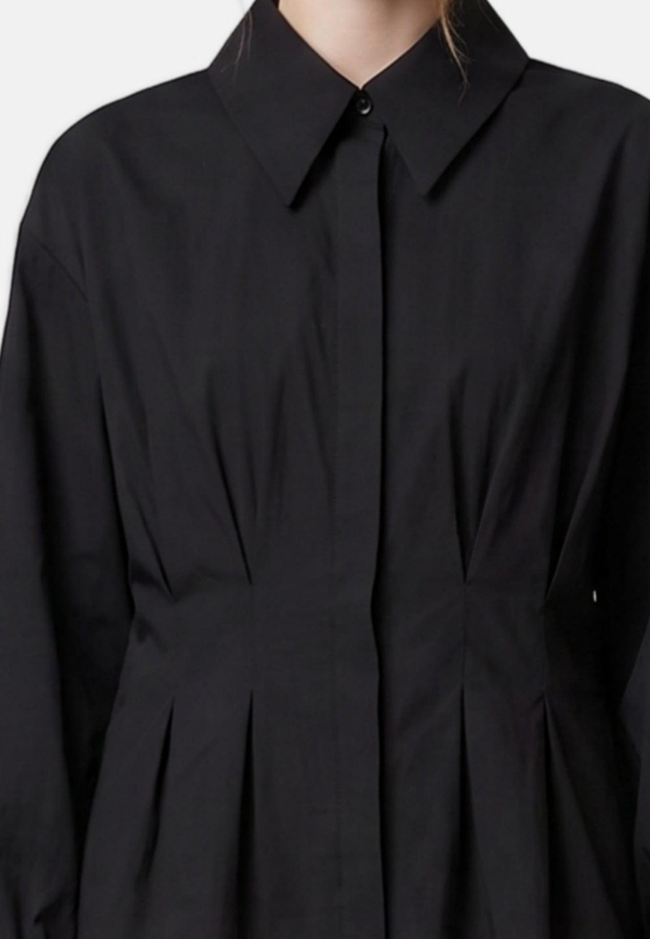 Blusa in 86% Tencel 14% Poliester Nero