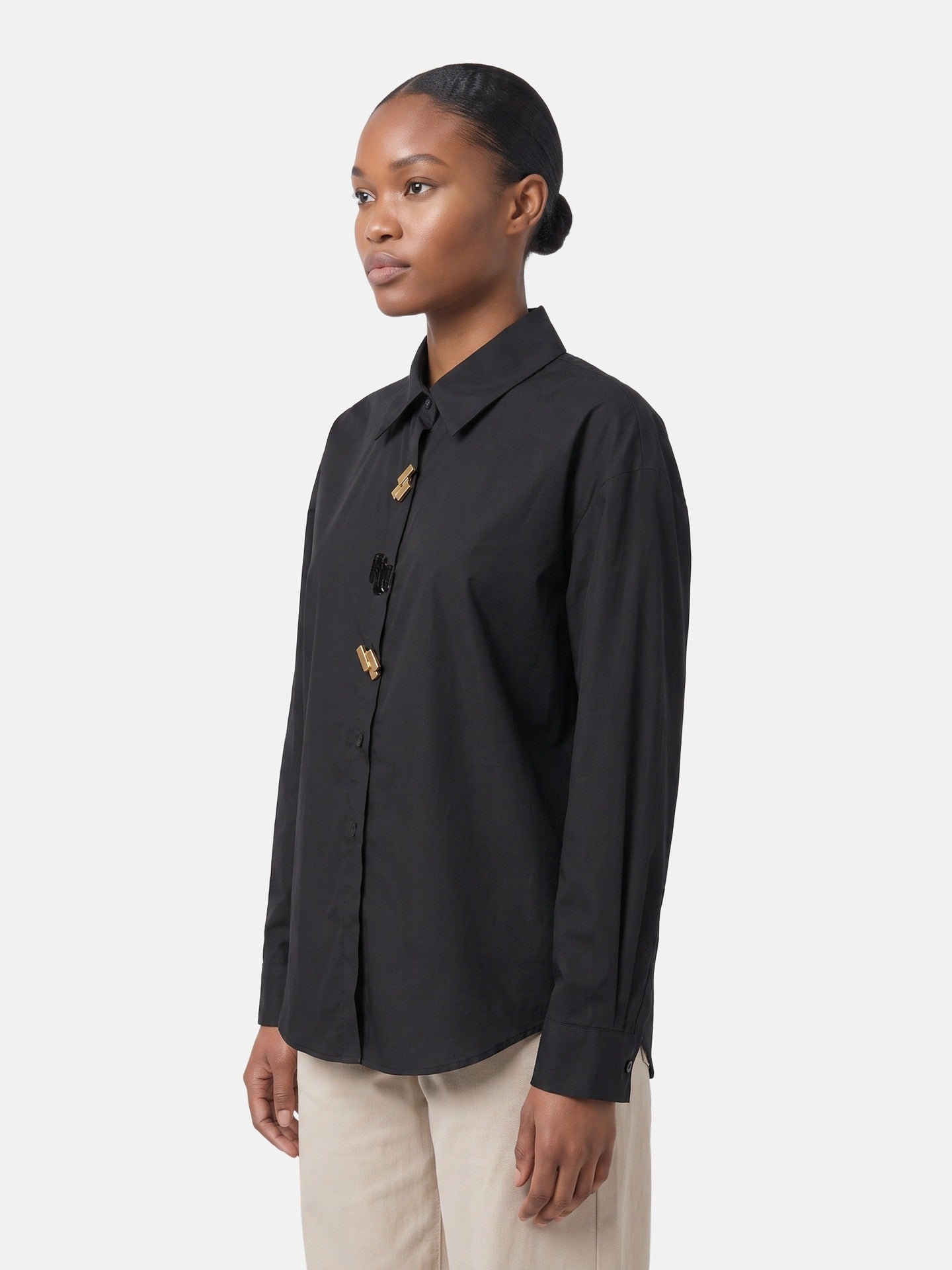 Blusa in Cotone Nero